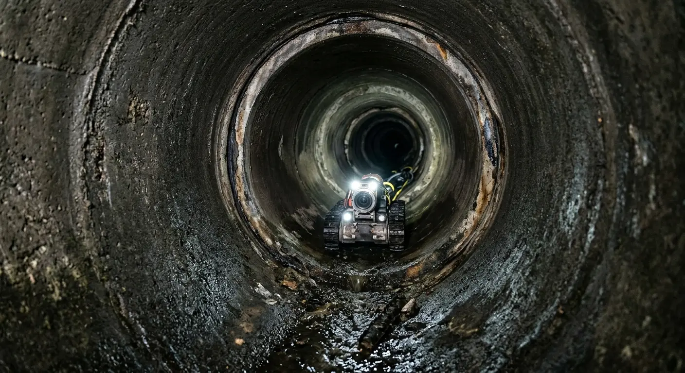 Robotic sewer camera inspecting pipe interior for Sewer Line Repair in Hobe Sound